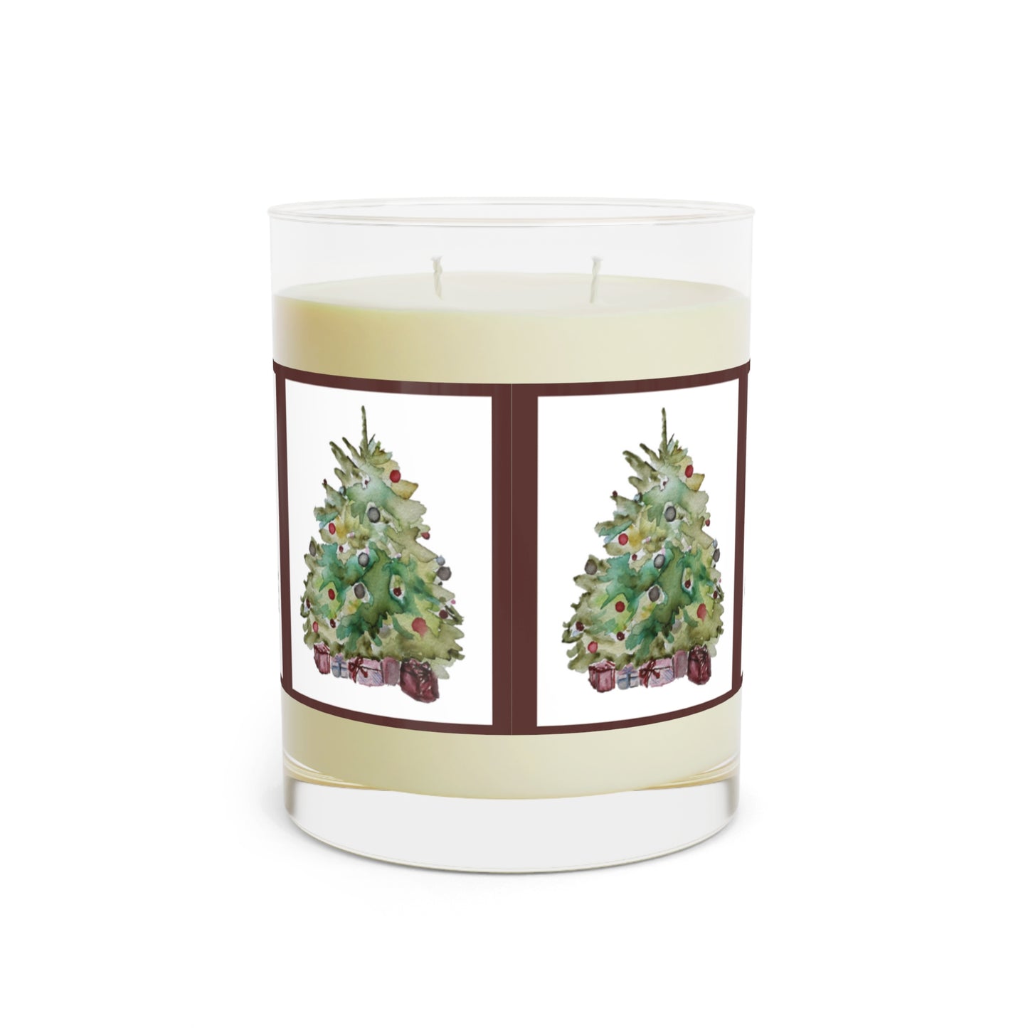 Crimson Red Christmas Trees Scented Candle - Full Glass, 11oz