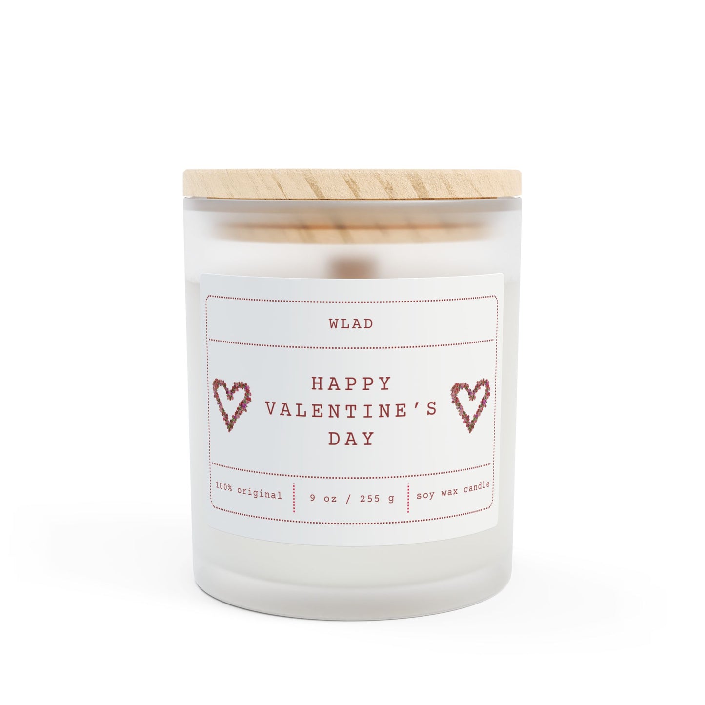 Valentine's Day Gift For Her Candle, Valentine's Day For Girlfriend or Wife, Dating Gift, Valentine Gift Frosted Glass Candle, 11oz