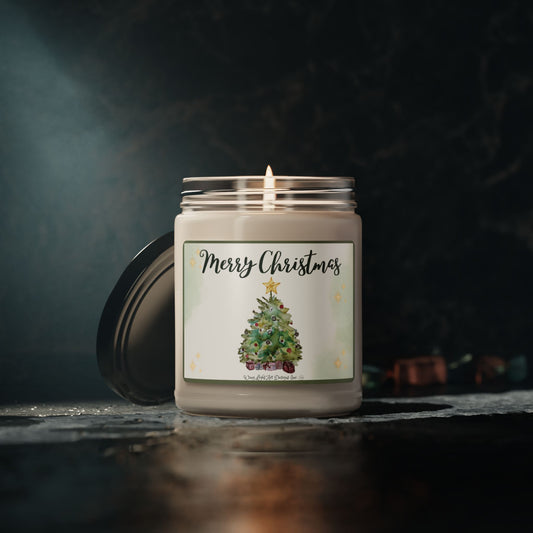 Watercolor Christmas Tree 9oz soy candle – view 6
