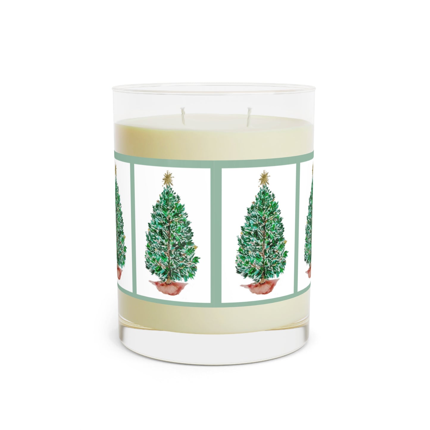 Christmas Tree Soy Christmas Candle - Scented Christmas Tree Candle - Minted Lavender Sage, White Tea & Fig Candle for Holiday Decor - Christmas Gift Winter Holiday Magic Scented Candle - Full Glass, 11oz