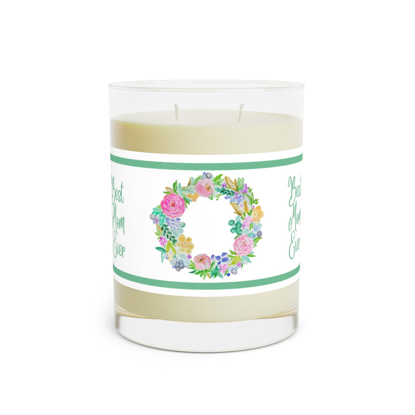 Food-Grade Wax Mother’s Day Aromatherapy Candle Best Mom Ever (green) Scented Candle - Full Glass, 11oz