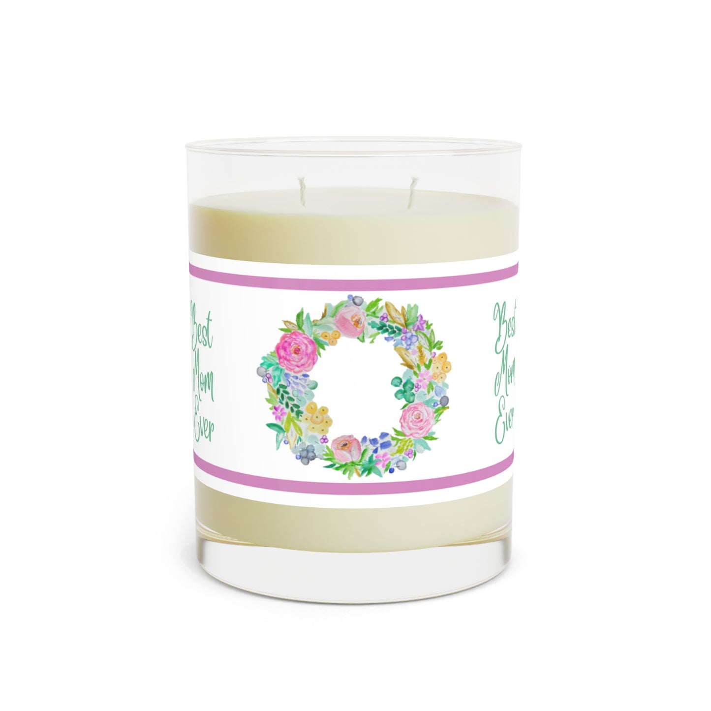 Mother’s Day gifts, Hand Poured Keepsake Best Mom Ever Unique Gift for Mom (Pink) Scented Candle - Full Glass, 11oz