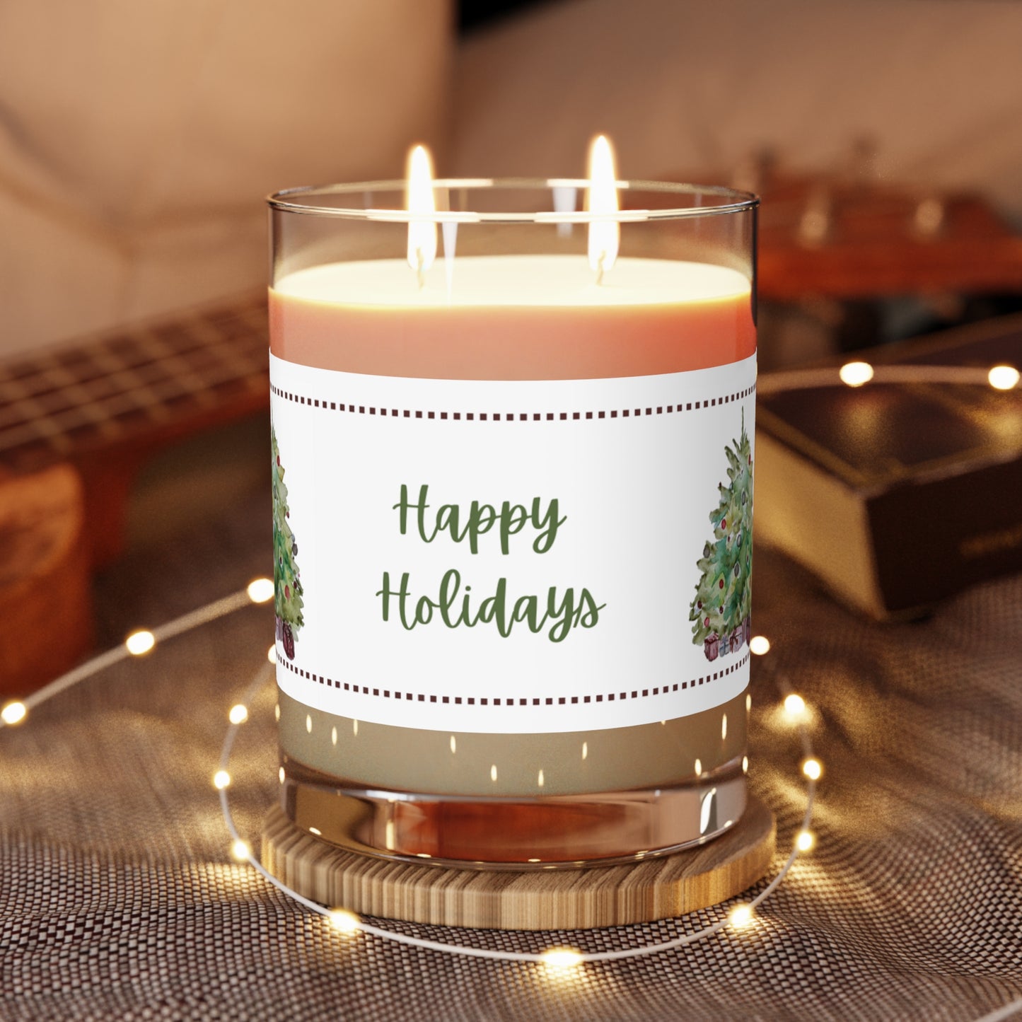 Happy Holidays Scented Candle - Full Glass, 11oz
