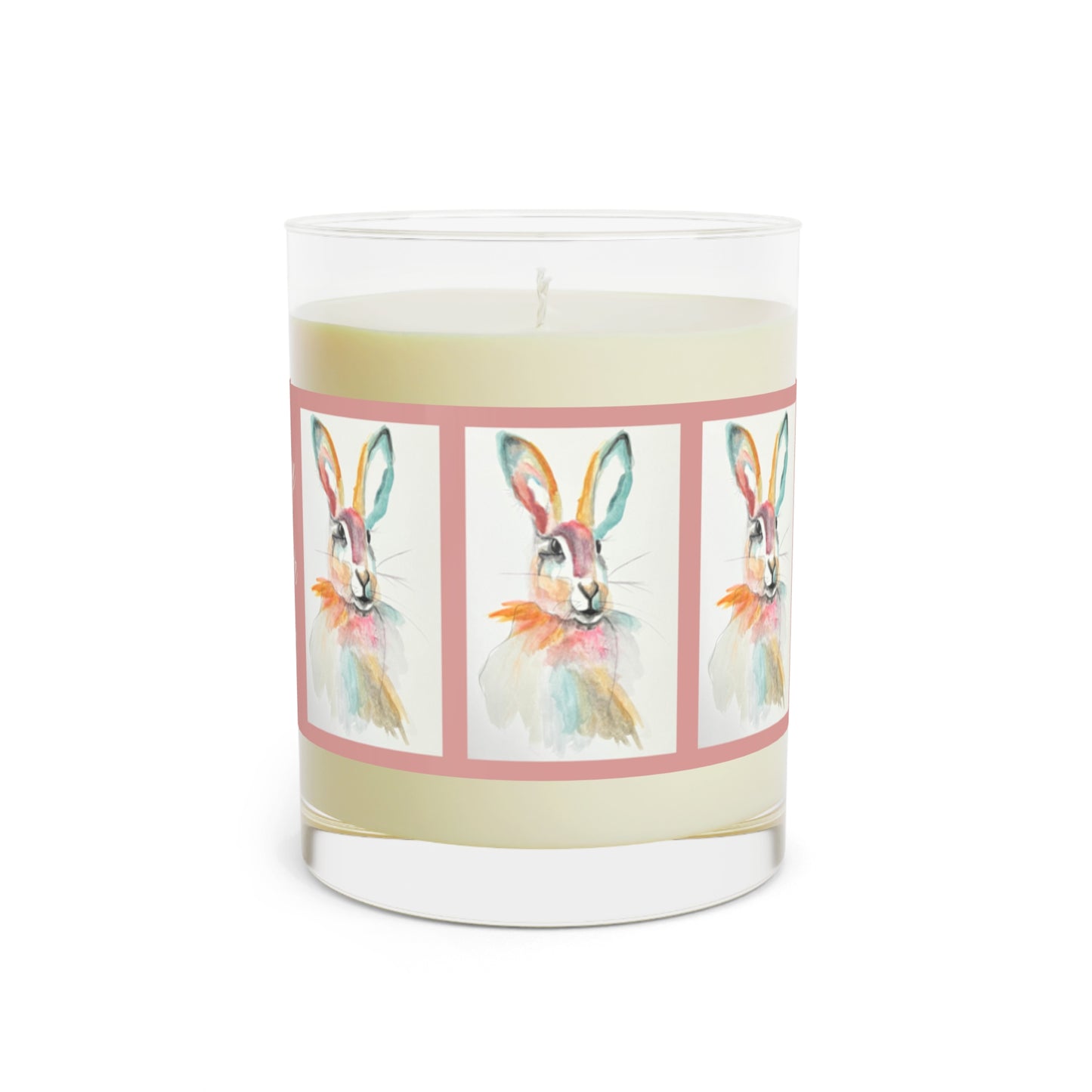 Easter Gift for Him Cute Easter Gift Easter Candle Best Friend Gifts Soy Watercolor Bunny Scented Candle - Full Glass, 11ozHappy Easter Bunny Scented Candle - Full Glass, 11oz