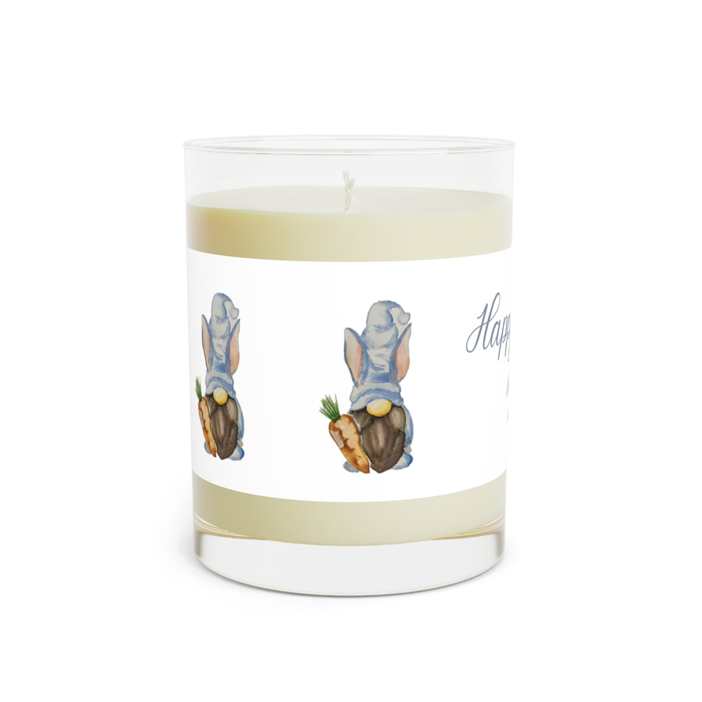 Wing Light Art Designs Happy Easter Blue Gnome Scented Candle - Full Glass, 11oz