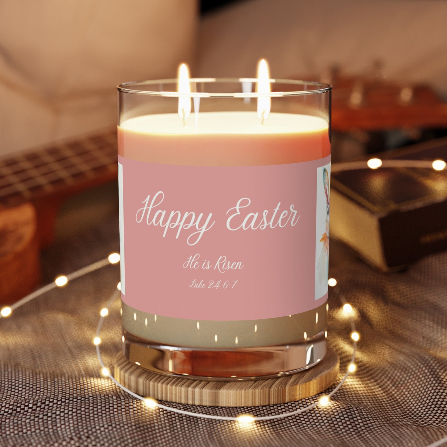 Wing Light Art Designs Happy Easter Bunny Scented Candle - Full Glass, 11oz