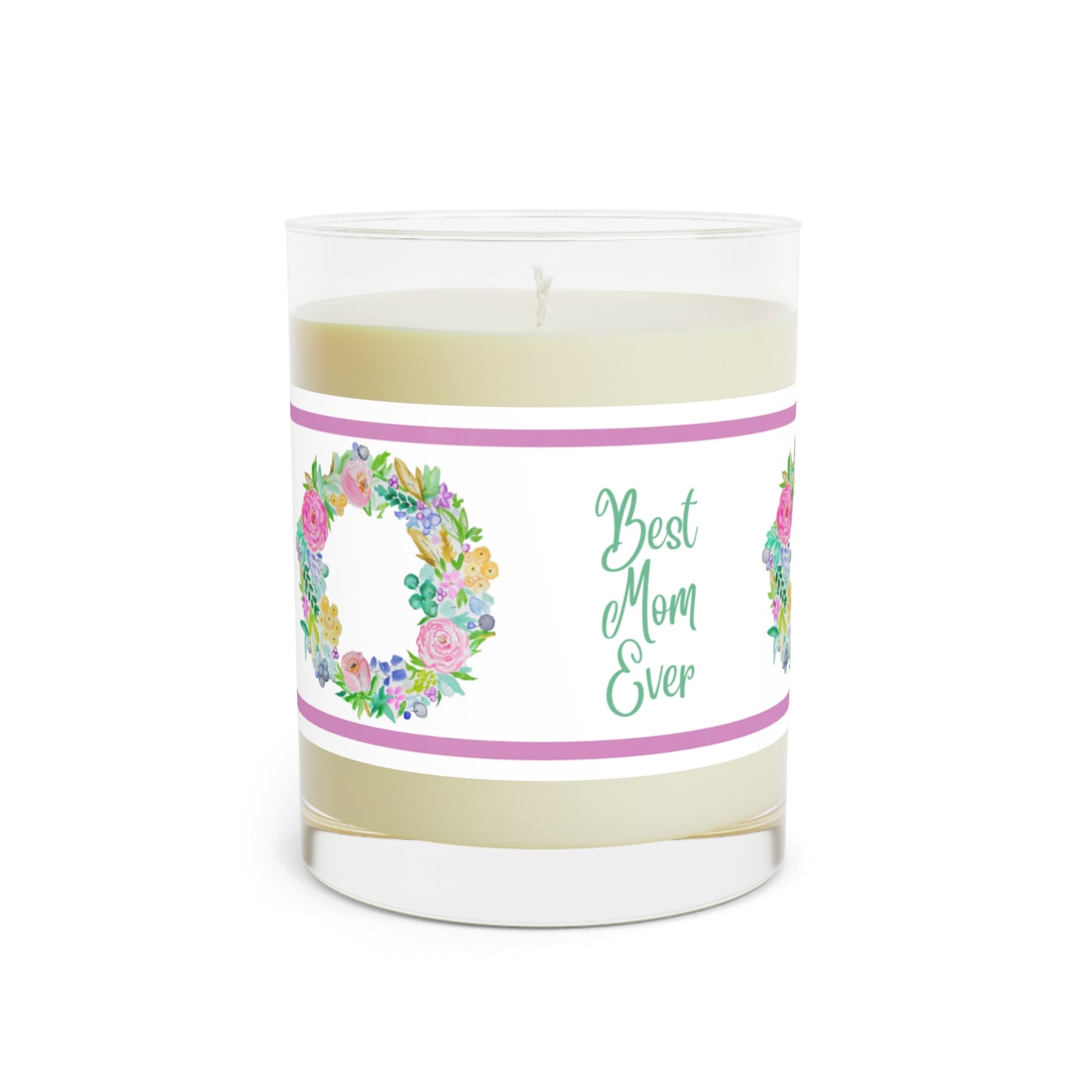 Mother’s Day gifts, Hand Poured Keepsake Best Mom Ever Unique Gift for Mom (Pink) Scented Candle - Full Glass, 11oz