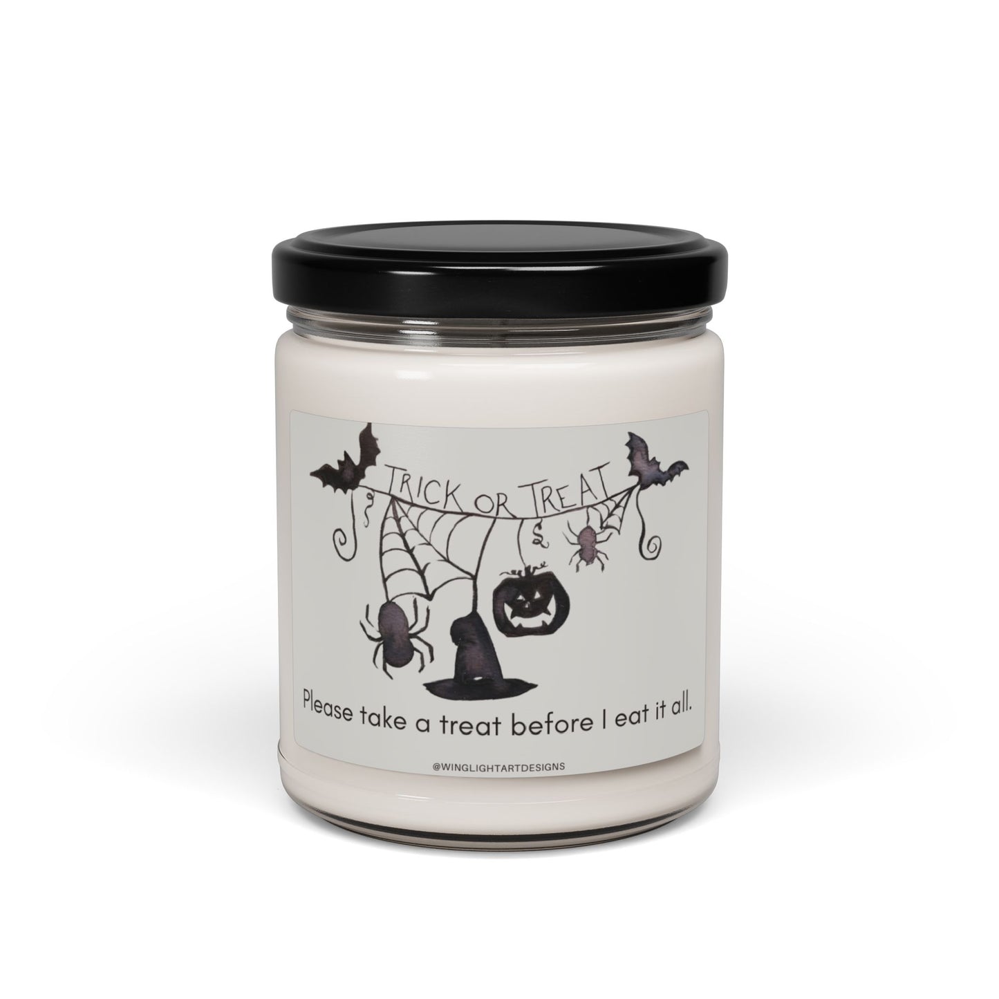 100% Soy Wax Custom Candle for Halloween so Take a Treat Scented Soy Aromatherapy Candle, 9oz