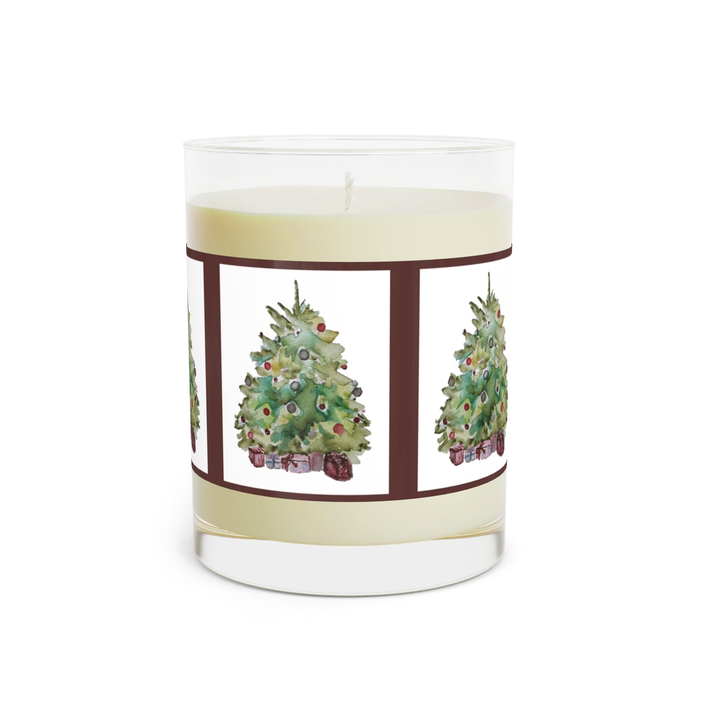 Crimson Red Christmas Trees Scented Candle - Full Glass, 11oz
