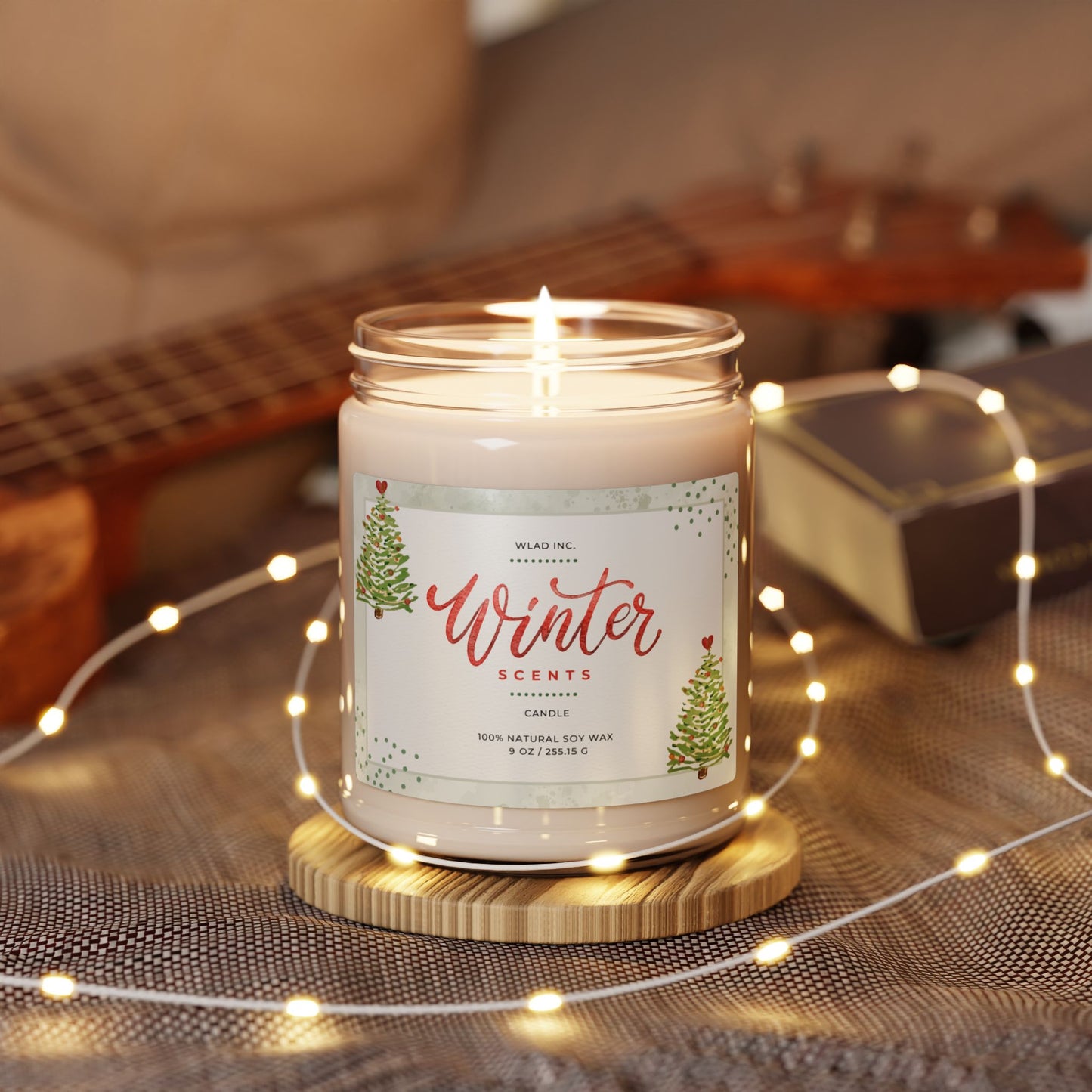 Merry and Bright 9oz. Soy Candle | Sea Salt, White Sage, Cinnamon Vanilla Scent | Christmas Tree Candle | Christmas Candle | Holiday Candle