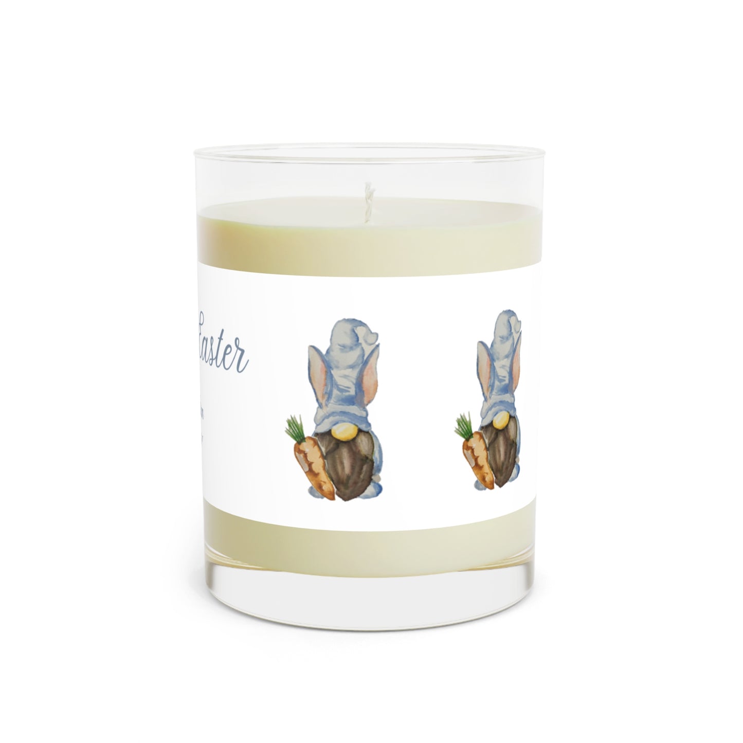Wing Light Art Designs Happy Easter Blue Gnome Scented Candle - Full Glass, 11oz