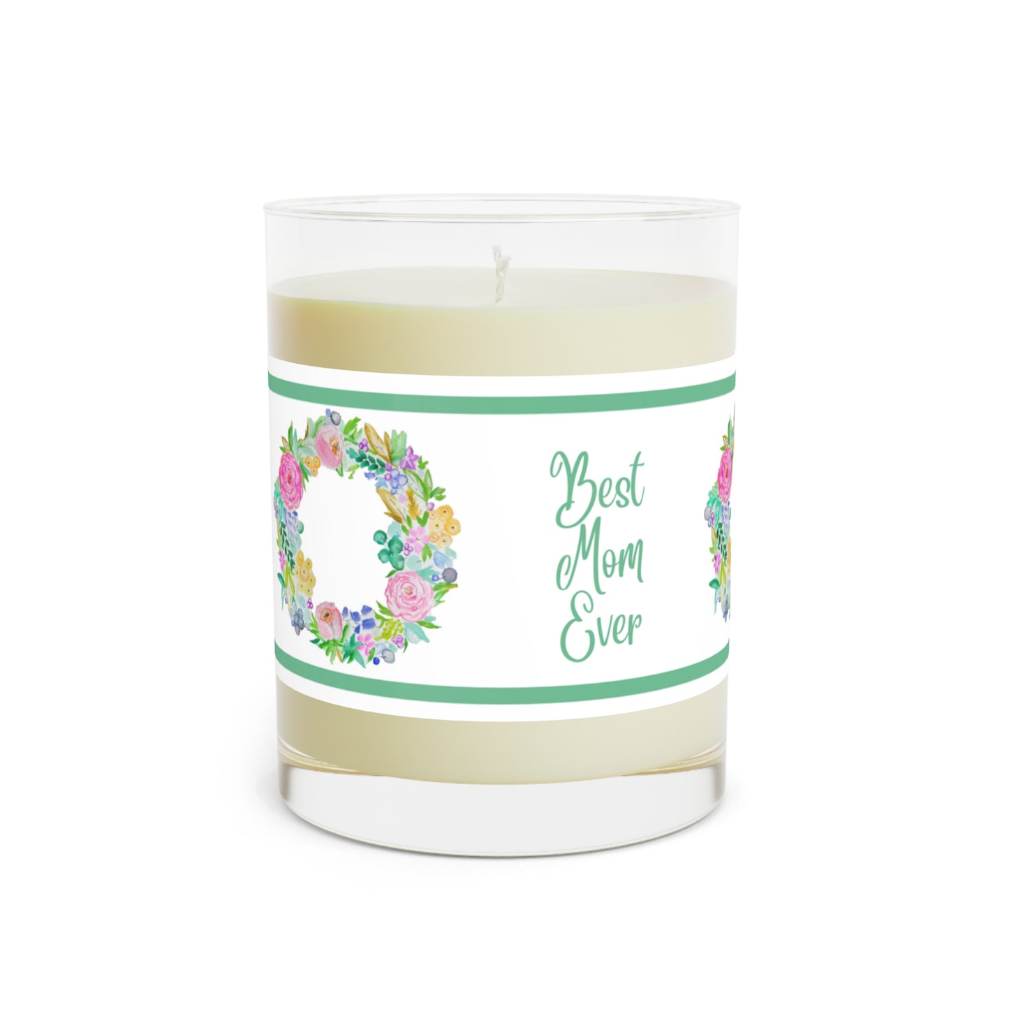 Food-Grade Wax Mother’s Day Aromatherapy Candle Best Mom Ever (green) Scented Candle - Full Glass, 11oz