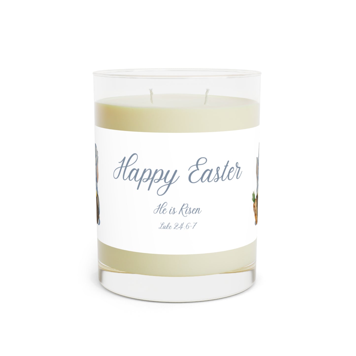 Wing Light Art Designs Happy Easter Blue Gnome Scented Candle - Full Glass, 11oz