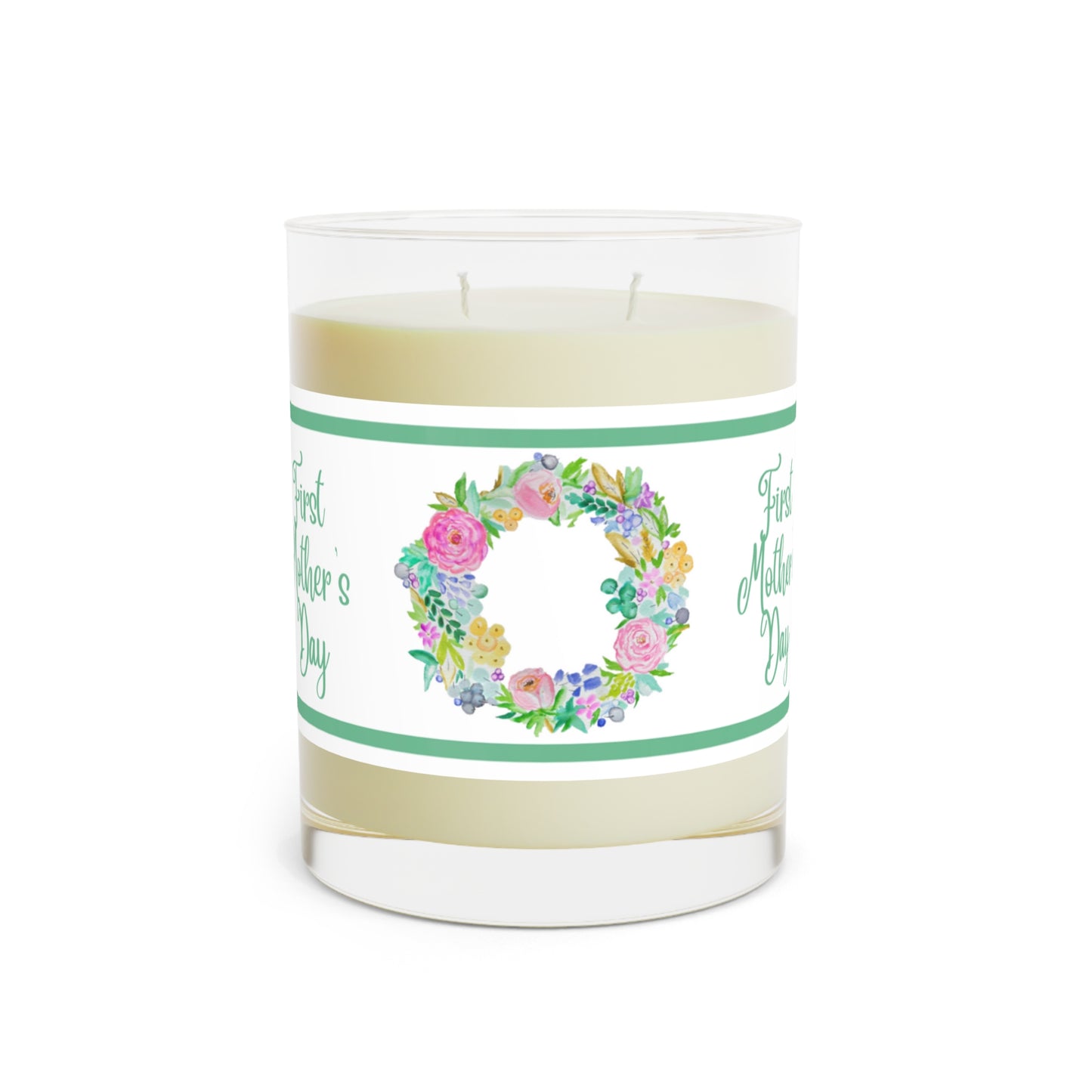Eco-Friendly Food-grade Wax Aromatherapy First Mother's Day (Green) Scented Candle - Full Glass, 11oz