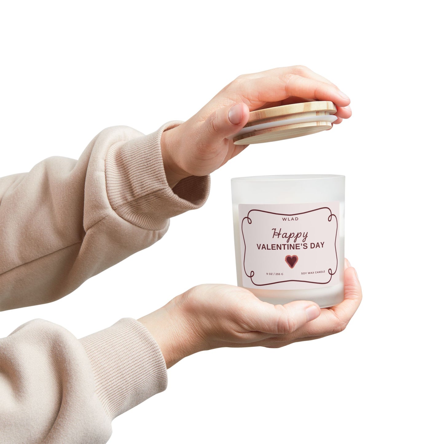 Valentine's Day Gift For Her You Make My Heart Melt Candle Gift, Dating Gift, Valentine Gift Frosted Glass Candle, 11oz