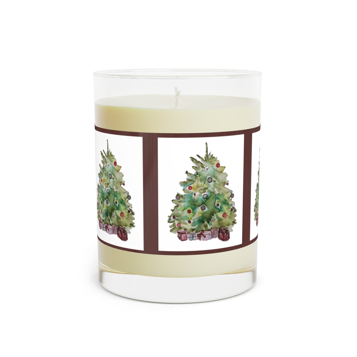 Crimson Red Christmas Trees Scented Candle - Full Glass, 11oz