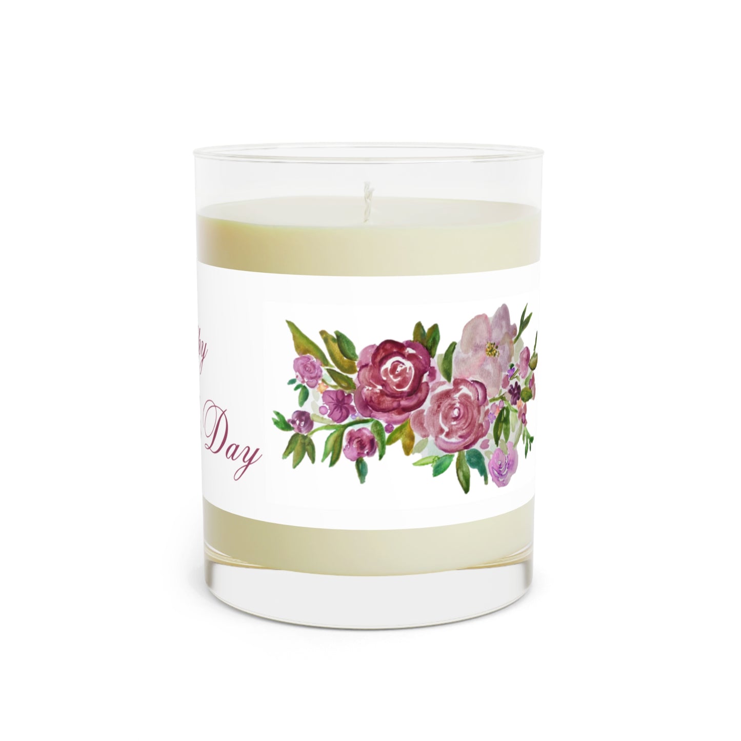 Relaxing Eco-Friendly Gift for Mom Aromatherapy Mother's Day Floral Scented Candle - Full Glass, 11oz