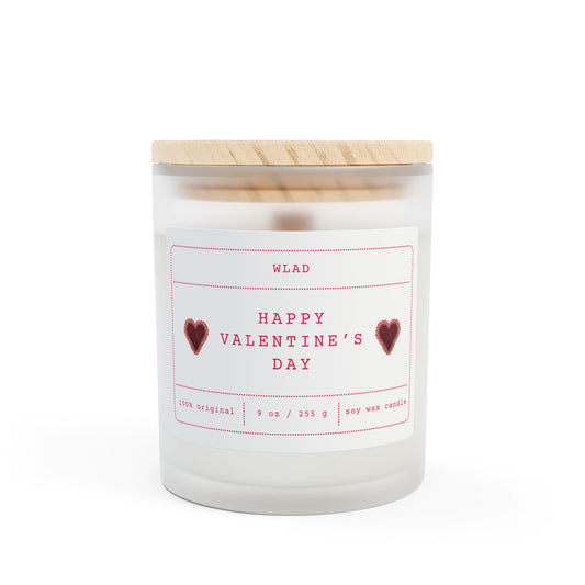 Love You Candle - Love You Valentines Candle - Anniversary Gift, Gift for Her - Gift for Girlfriend, Gift for Wife, Galentines Gift Frosted Glass Candle, 11oz