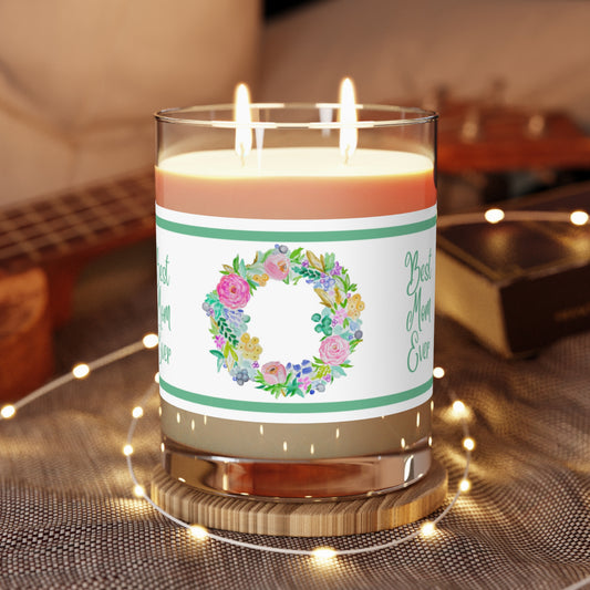 Food-Grade Wax Mother’s Day Aromatherapy Candle Best Mom Ever (green) Scented Candle - Full Glass, 11oz