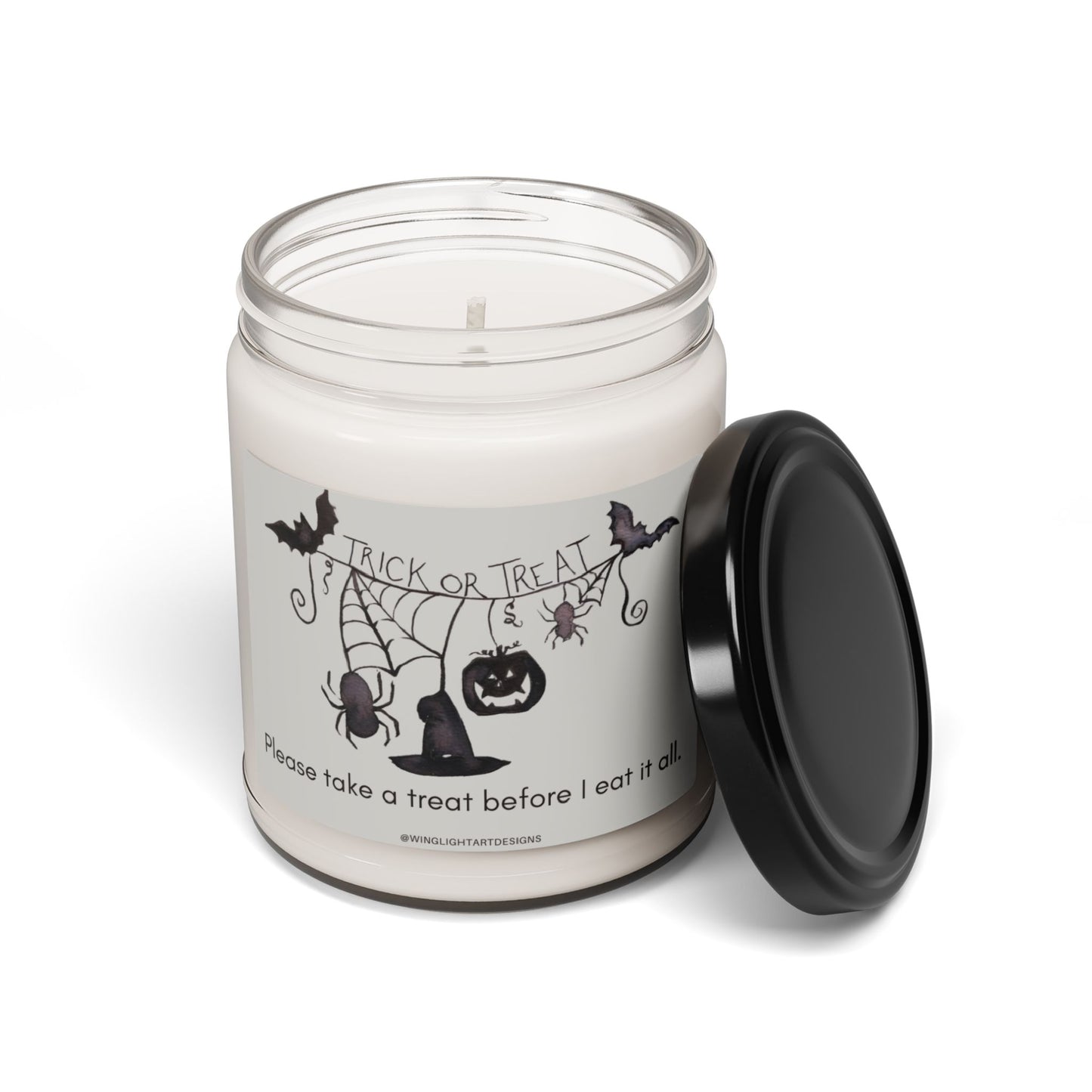 Take a Treat Scented Soy Aromatherapy Candle, 9oz 100% Soy Wax Custom Candle for Halloween