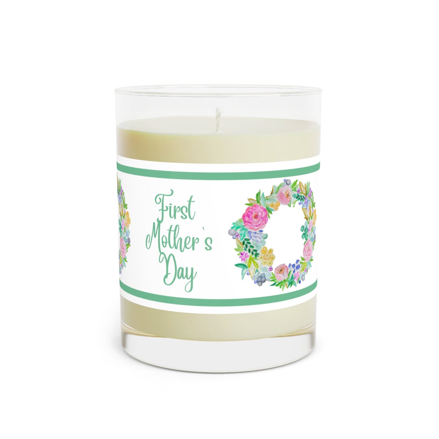 Eco-Friendly Food-grade Wax Aromatherapy First Mother's Day (Green) Scented Candle - Full Glass, 11oz