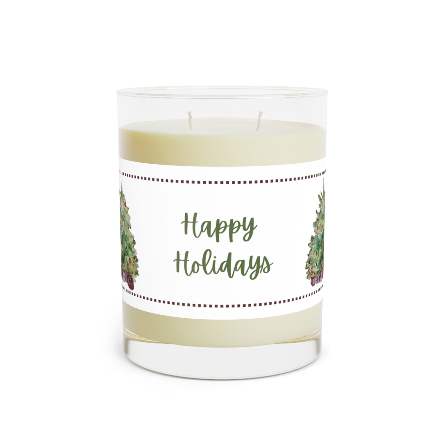 Happy Holidays Scented Candle - Full Glass, 11oz