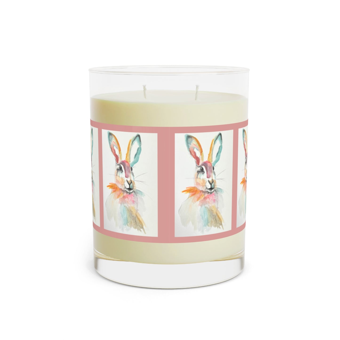 Easter Gift for Him Cute Easter Gift Easter Candle Best Friend Gifts Soy Watercolor Bunny Scented Candle - Full Glass, 11ozHappy Easter Bunny Scented Candle - Full Glass, 11oz