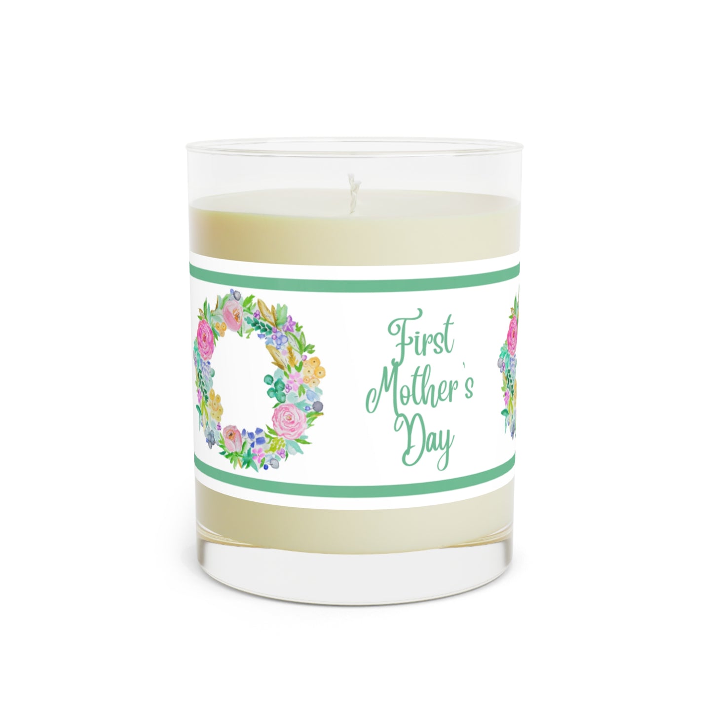 Eco-Friendly Food-grade Wax Aromatherapy First Mother's Day (Green) Scented Candle - Full Glass, 11oz