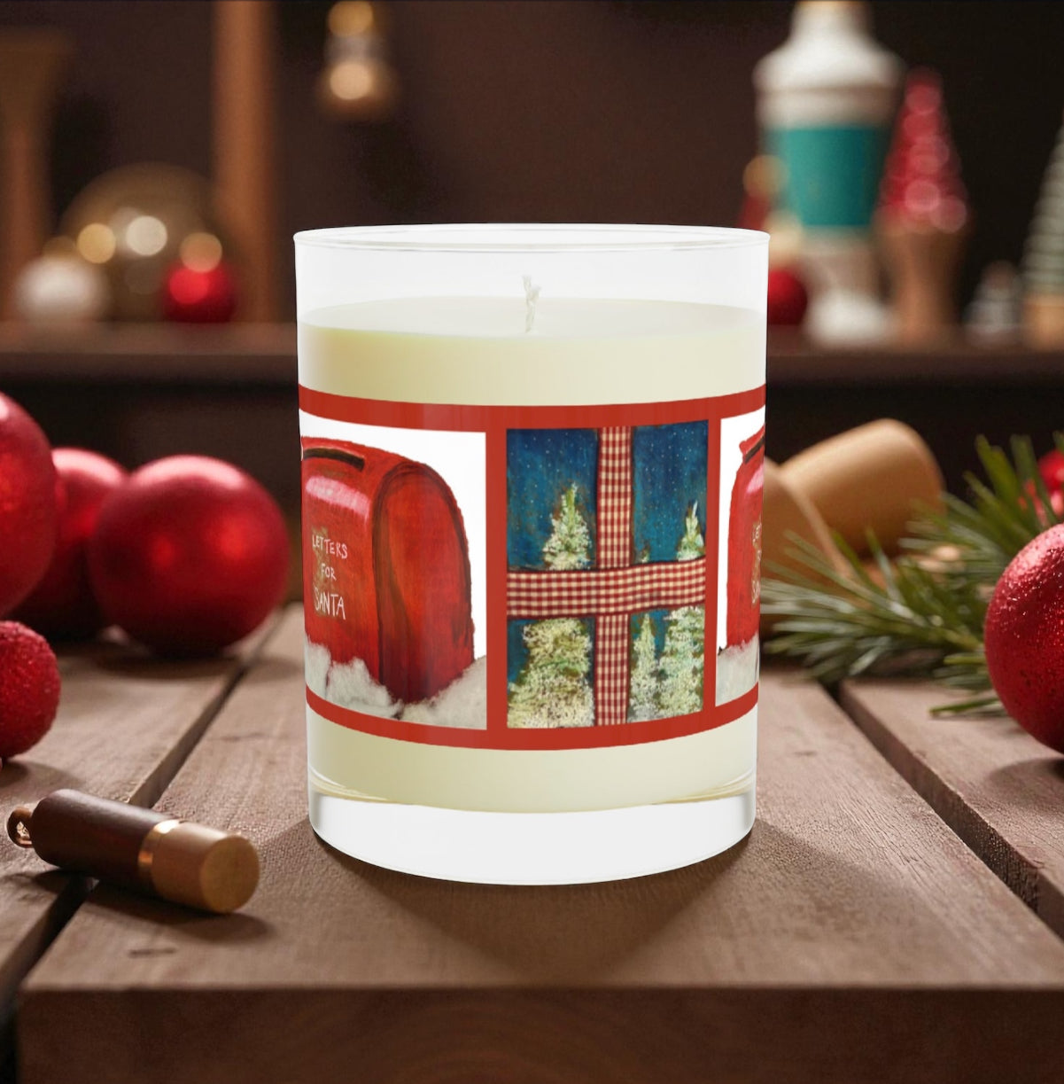 Wing Light Art Designs Letters for Santa Scented Candle - Full Glass, 11oz