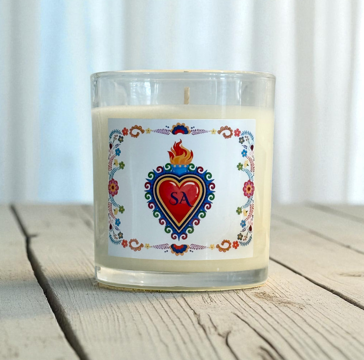 Vibrant Heart Flame Glass Candle | Decorative Aromatherapy Gift, Home Decor, Self-Care, Party Favor, Unique Gift