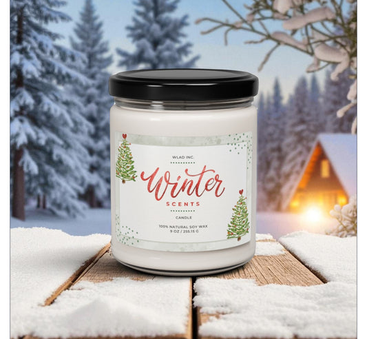 Merry and Bright 9oz. Soy Candle | Sea Salt, White Sage, Cinnamon Vanilla Scent | Christmas Tree Candle | Christmas Candle | Holiday Candle