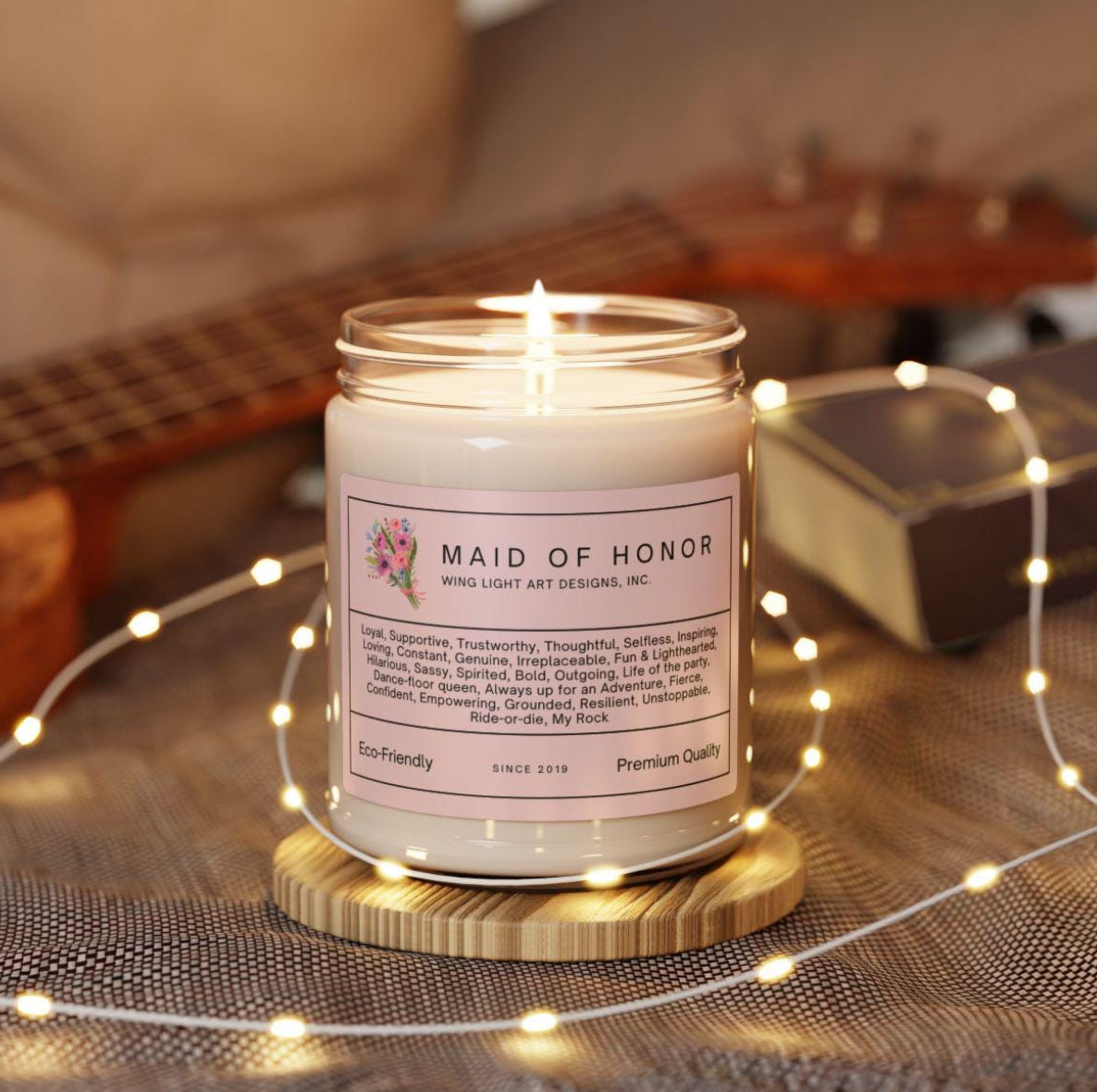 Bridesmaid Maid of Honor Gift For Bridesmaids - Scented Candle Maid of Honor Scented Soy Candle - Eco-Friendly Gift for Bridesmaids & Celebrations