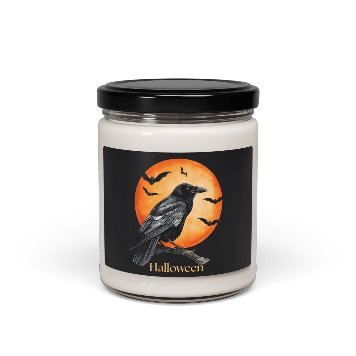 Halloween Raven Scented Soy Candle, Autumn Decor, Spooky Home Fragrance, Gift for Halloween Lovers, Eco-Friendly Candle