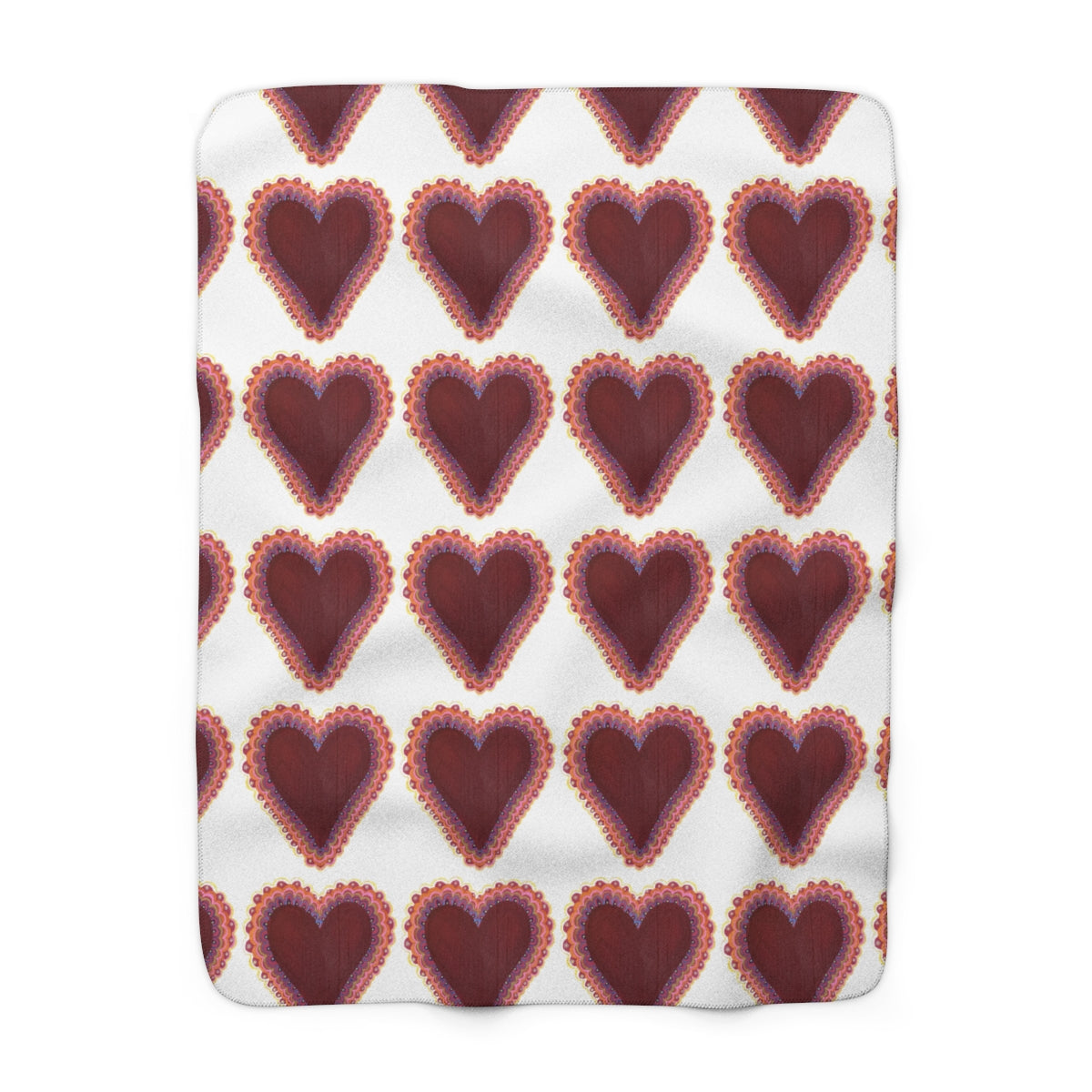 Valentine's Heart Blanket, Custom 3 sizes Fleece/Sherpa, Baby/Girl/Boy/Adult Blanket, Gift for Valentine's Day, Gift for Her Sherpa Fleece Blanket