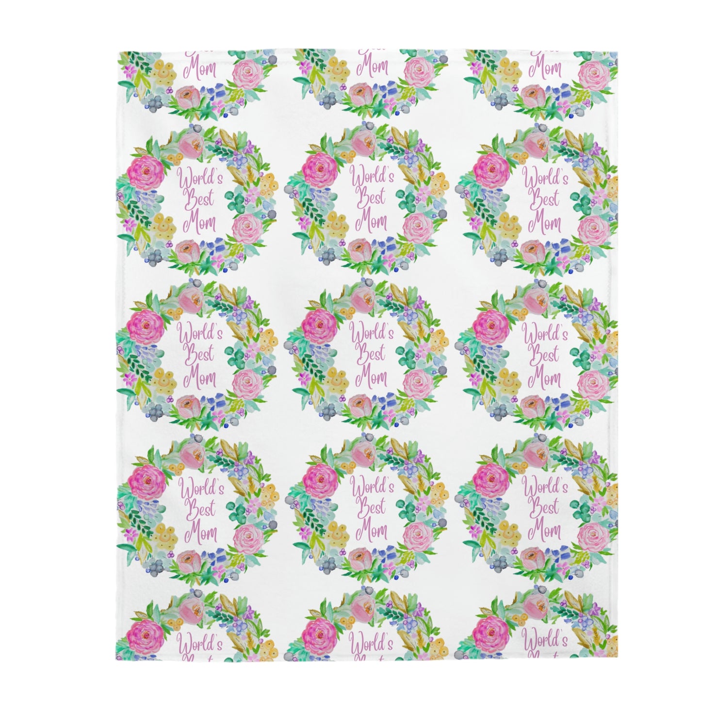 World's Best Mom Velveteen Plush Blanket