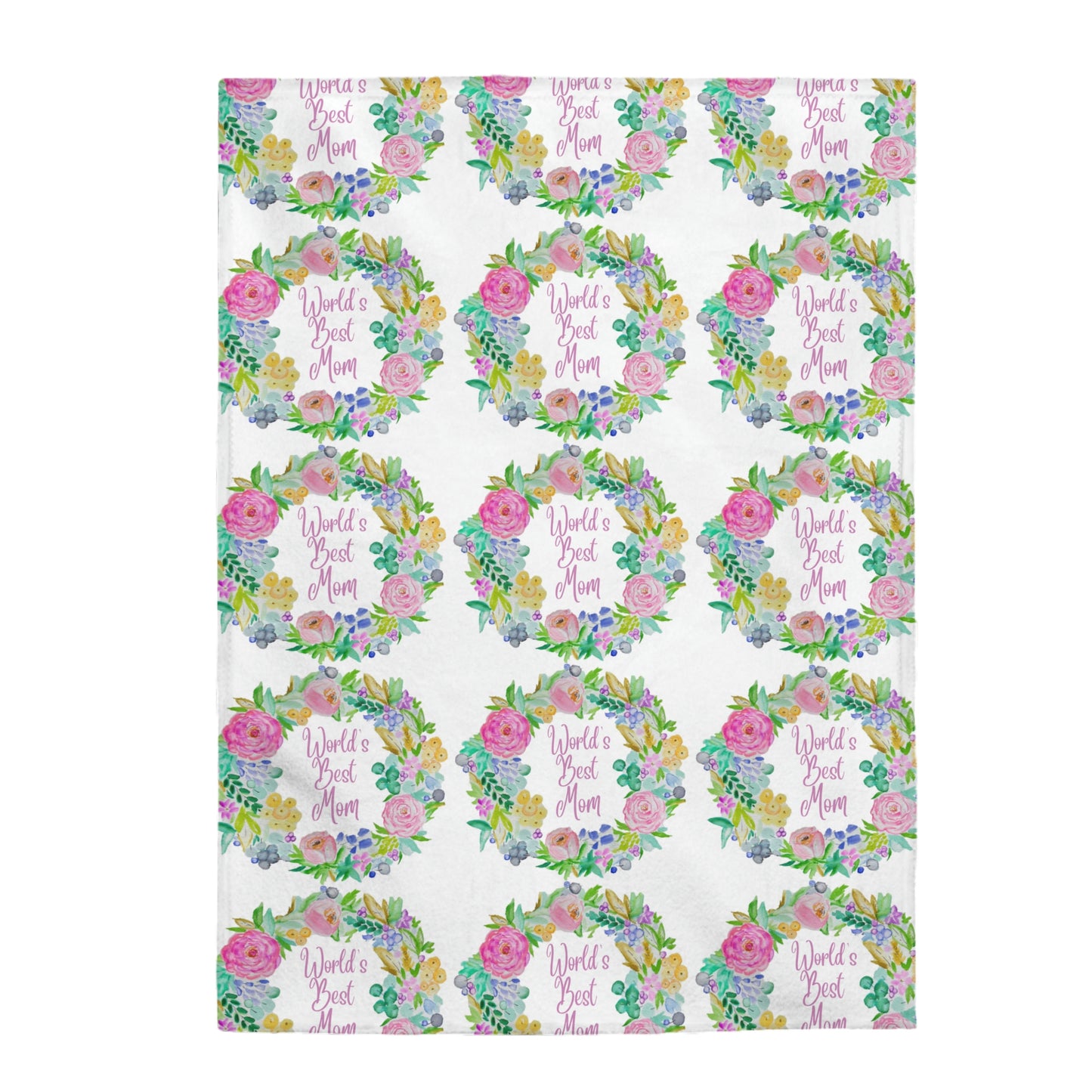 World's Best Mom Velveteen Plush Blanket