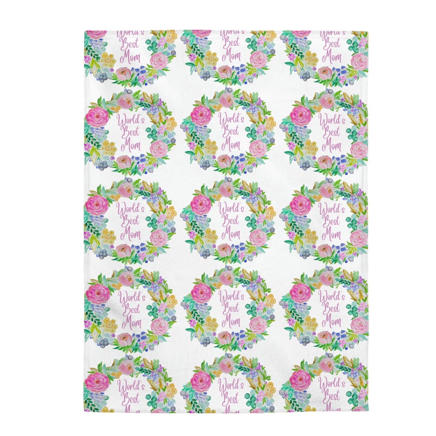 World's Best Mom Velveteen Plush Blanket