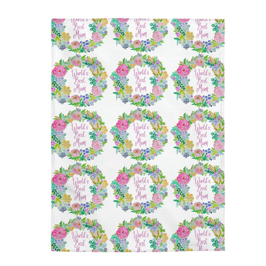 World's Best Mom Velveteen Plush Blanket