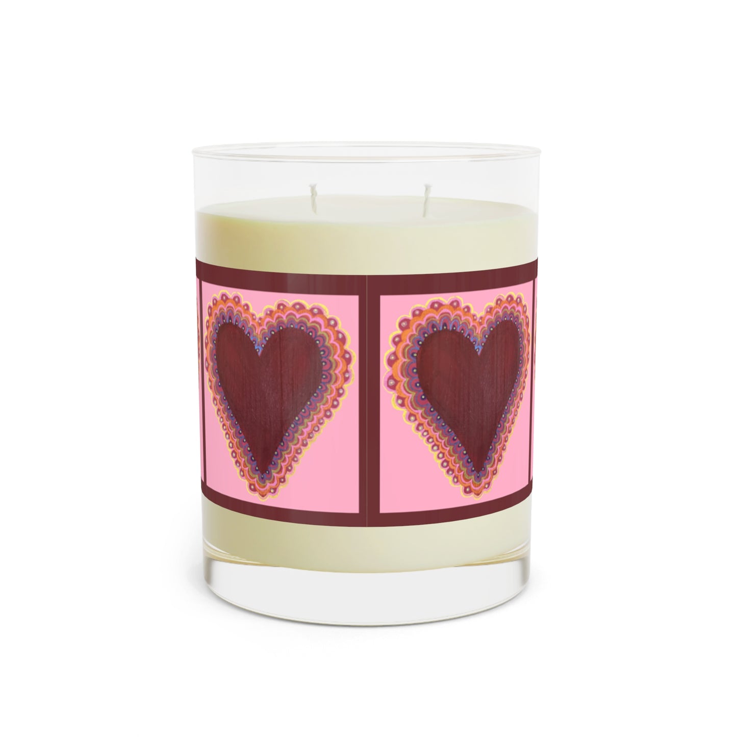 Wing Light Art Designs Frilly Heart (pink) Scented Candle - Full Glass, 11oz