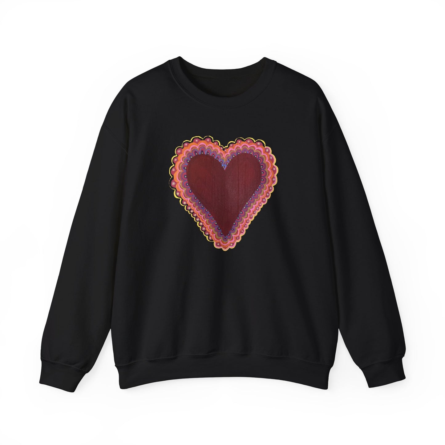 Wing Light Art Designs Frilly Heart Unisex Heavy Blend™ Crewneck Sweatshirt