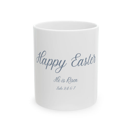 Wing Light Art Designs Happy Easter Blue Gnome Ceramic Mug 11oz