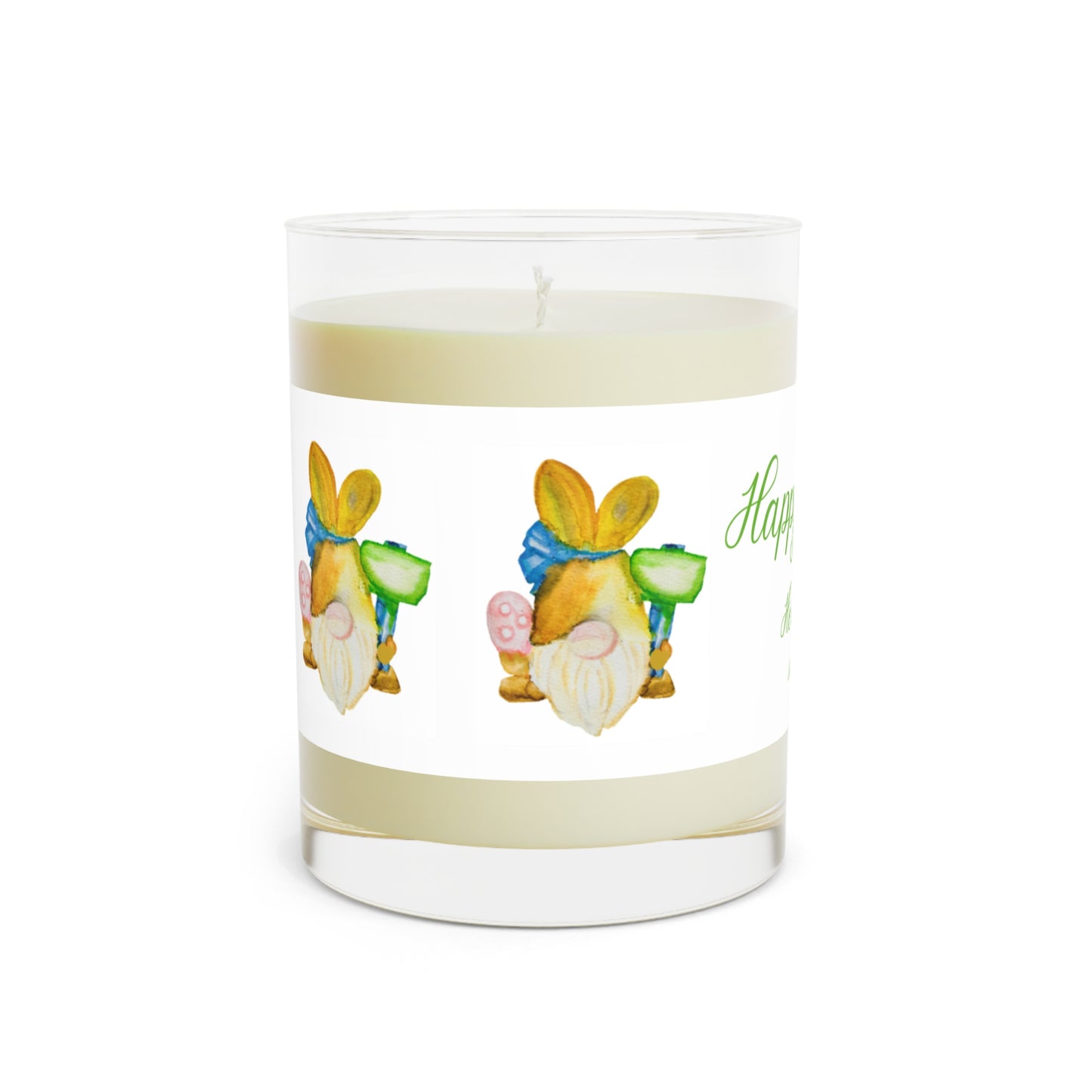 Wing Light Art Designs Pastel Gnome Bunny Scented Candle - Full Glass, 11oz