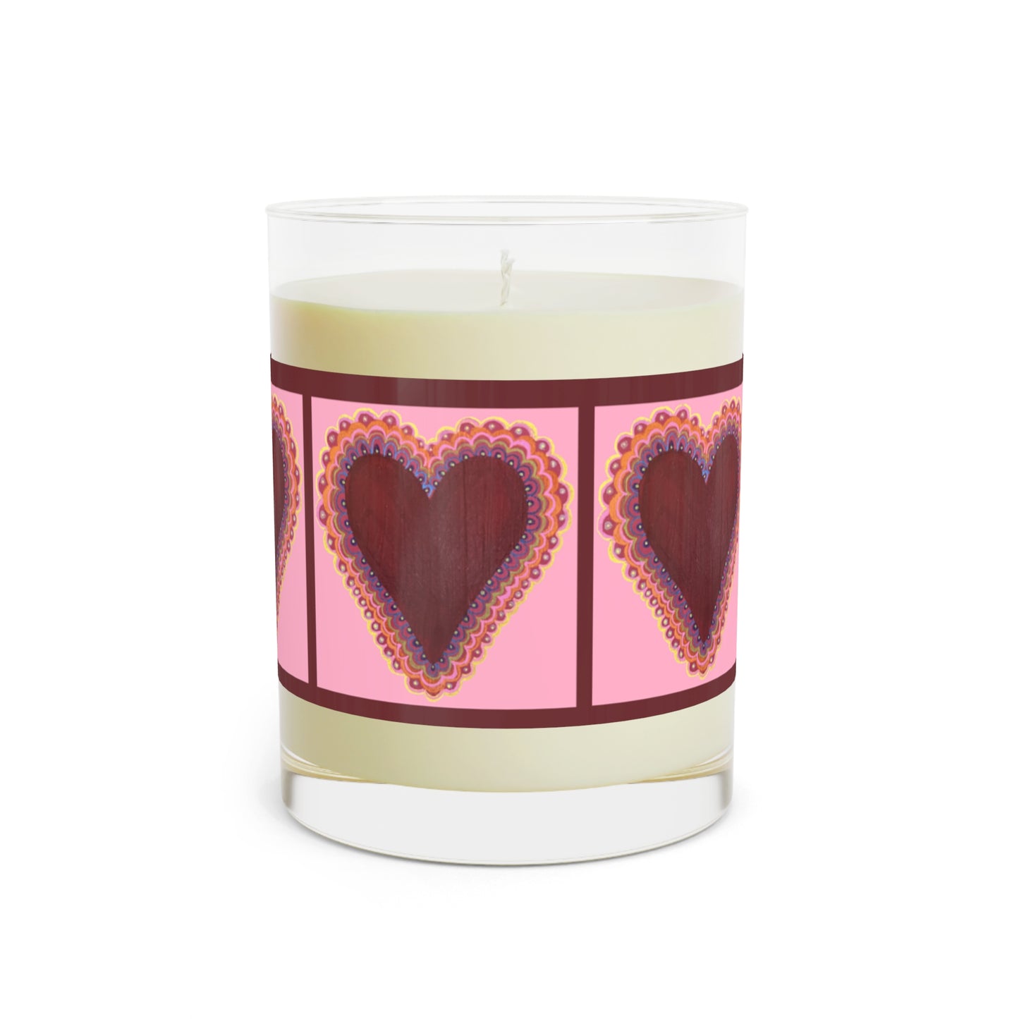 Wing Light Art Designs Frilly Heart (pink) Scented Candle - Full Glass, 11oz