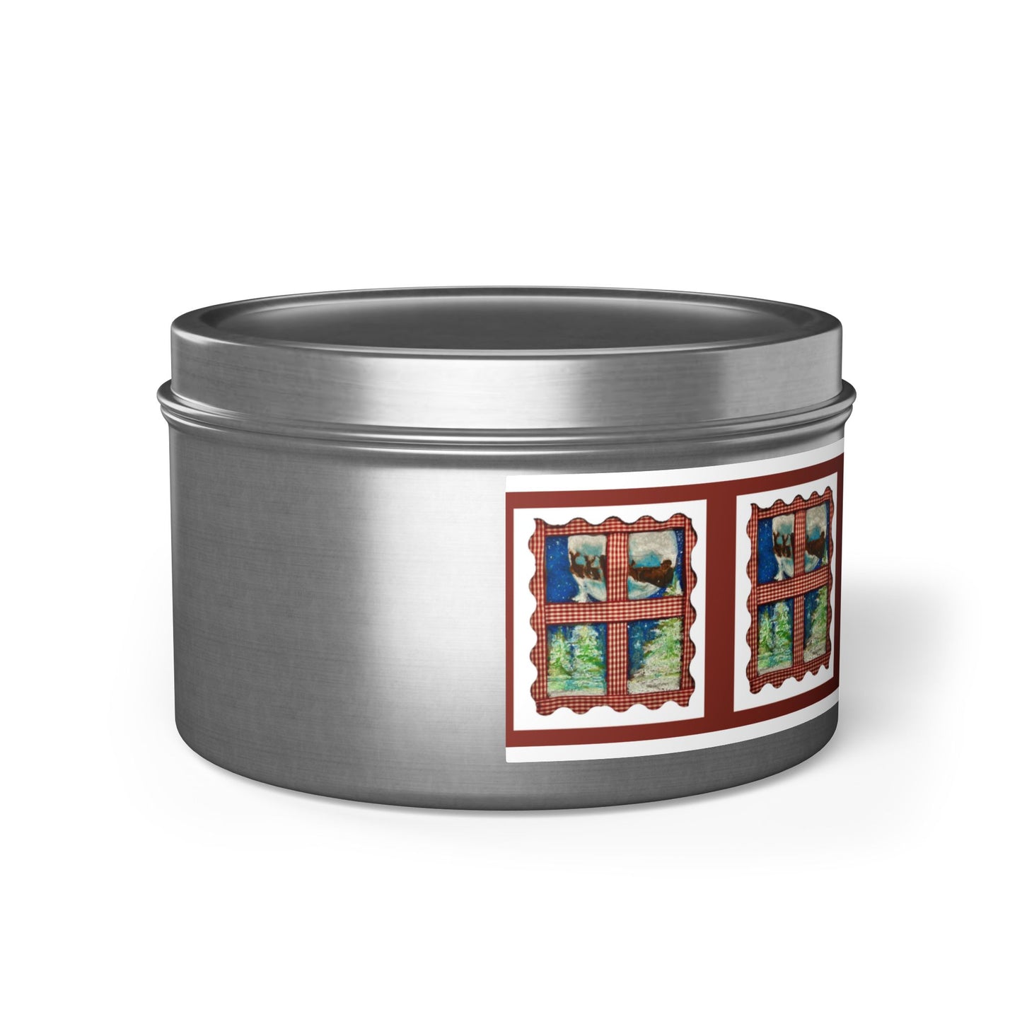 Santa's Sleigh Tin Candles aromatherapy Custom Label Tin Candles natural coconut soy wax hand-poured cotton wick Candle