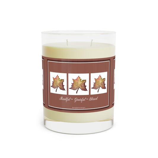 Wing Light Art Designs Maple Leaves Thanksgiving Scented Candle - Full Glass, 11oz