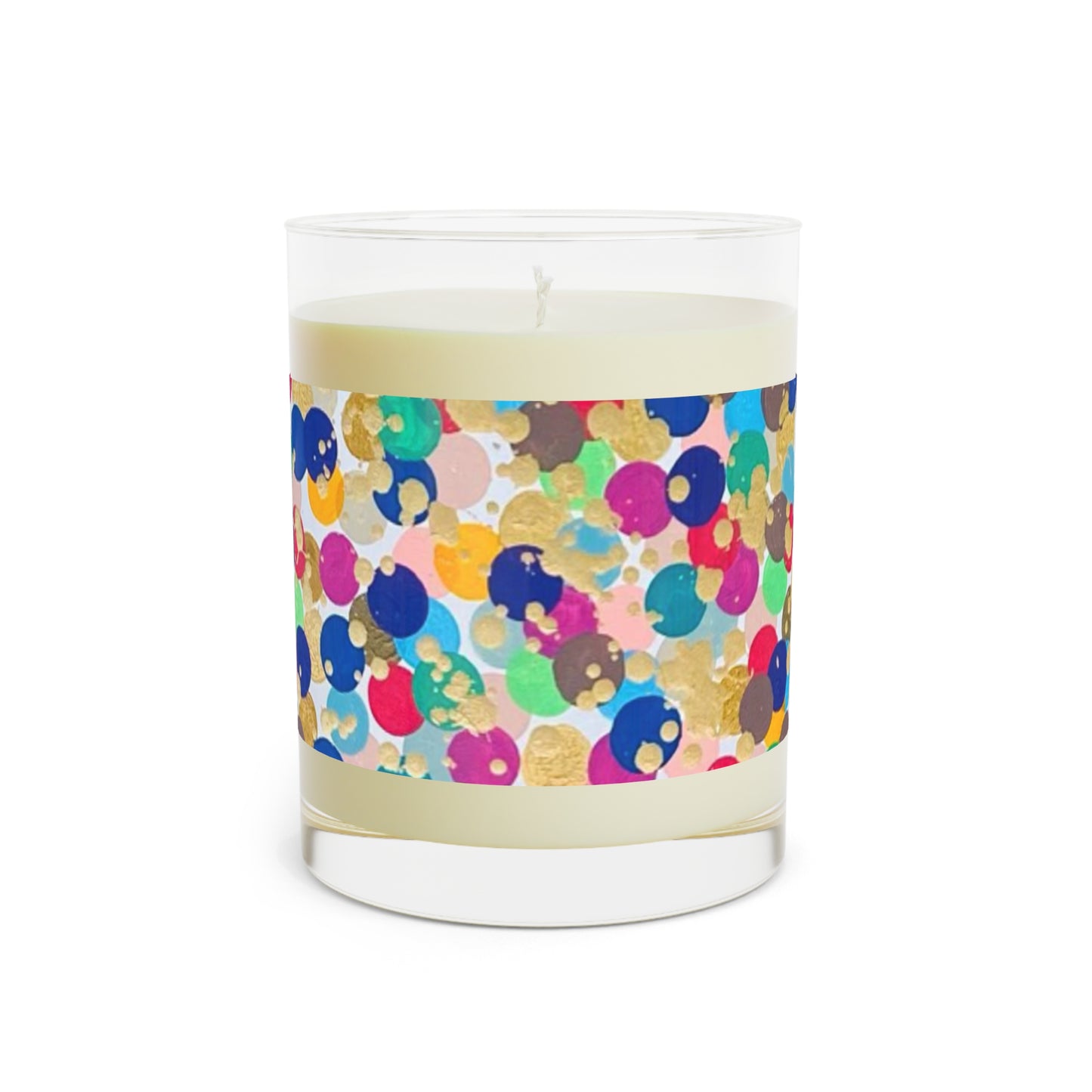 Polka Dot Luxury Container Candle Rain Dotted Birthday Candle, Vintage Polka Dot Design Scented Candle - Full Glass, 11oz