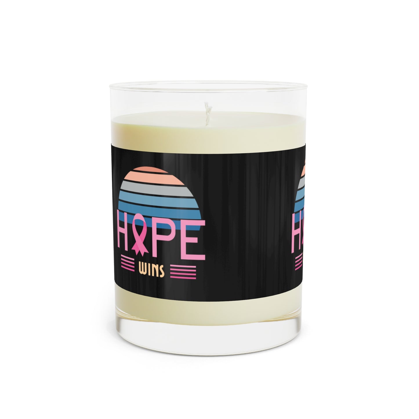 Hope Wins Breast Cancer Awareness Food-Grade Soy Wax Scented Candle - Full Glass, 11oz