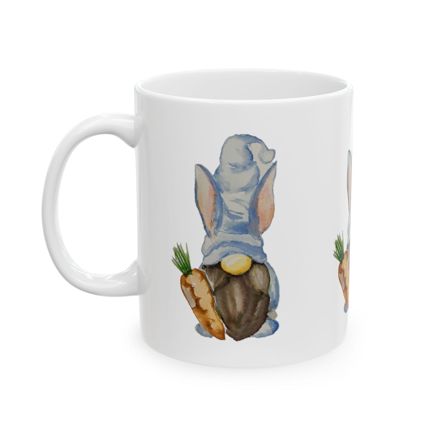 Wing Light Art Designs Blue Bunny Gnome Ceramic Mug 11oz