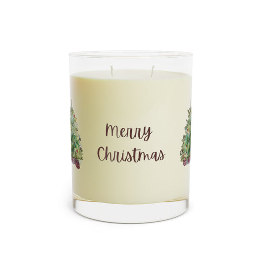 100% Soy Wax Aromatherapy Custom Label Christmas Tree Scented Candle - Full Glass, 11oz