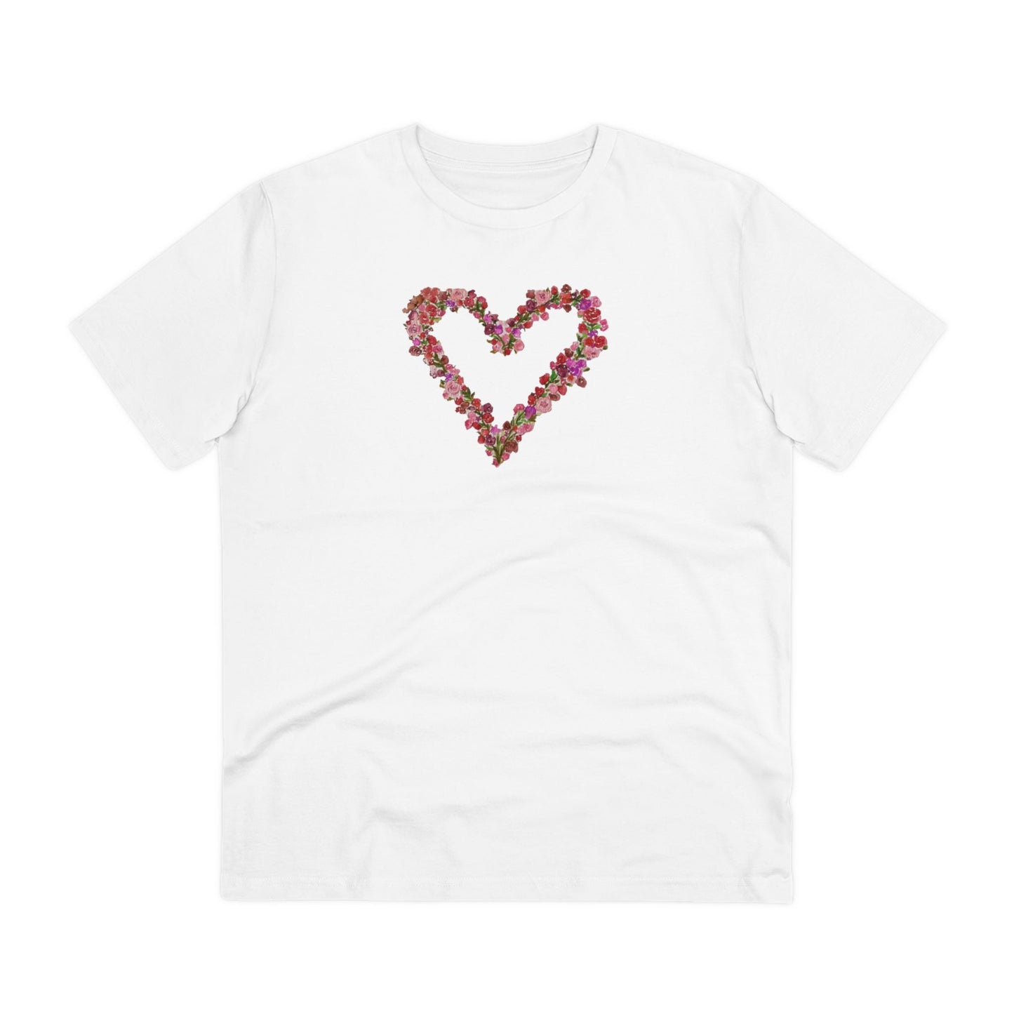 Valentine's Day Tee, Beautiful Watercolor Heart, Love Shirt, Valentines Day Shirt, Heart Shirt, Cute Valentine Shirt, Cute Valentine, Valentines Day Gift Floral Heart Organic Creator T-shirt - Unisex